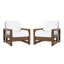 Chaises longues d'extérieur en teck avec coussin et accoudoirs Gustina-19337701-19337691