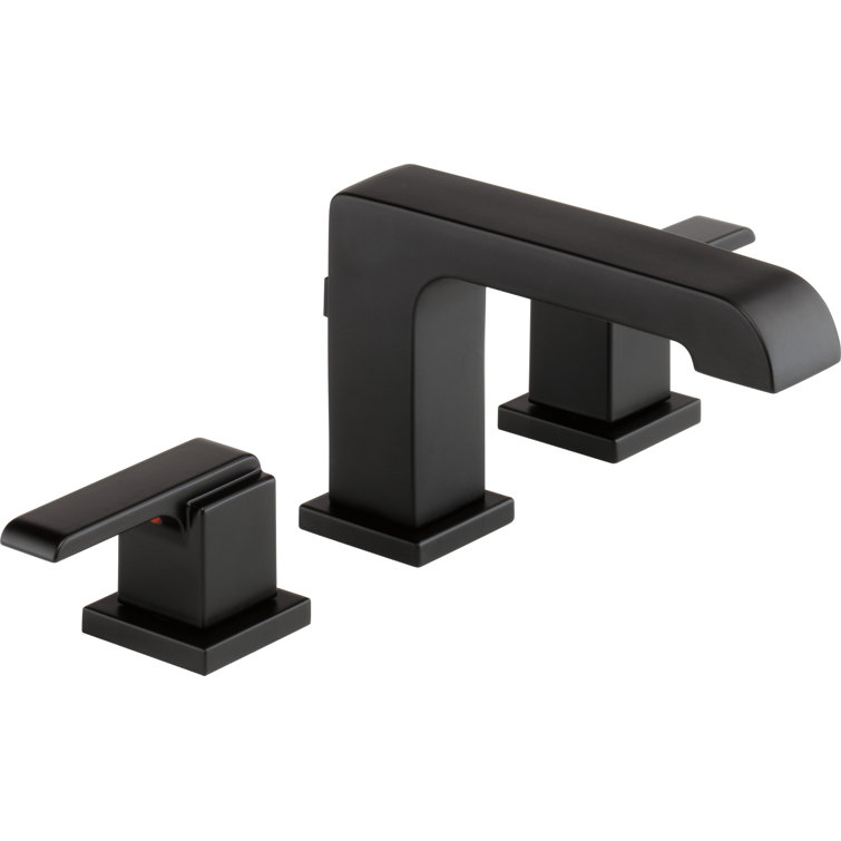 Delta 3567-BLMPU-DST Ara Widespread Bathroom Faucet 3 Hole, 2-handle Bathroom Sink Faucet with Drain Assembly