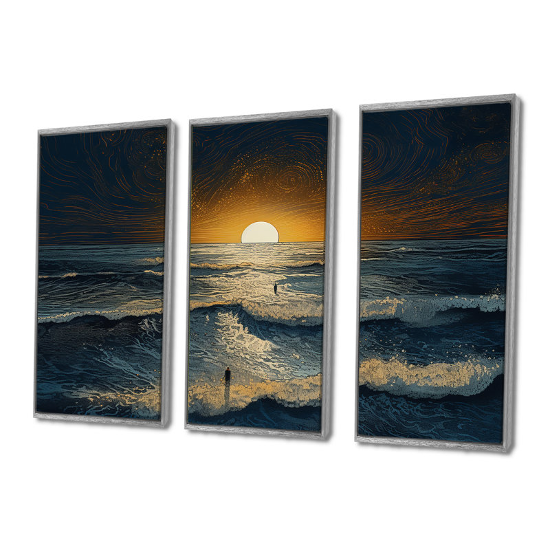 Ensemble de salon Rubenstein - Beach & Ocean Wall Art, Encadrement argenté, H 32 po x l 48 po x P 1 po