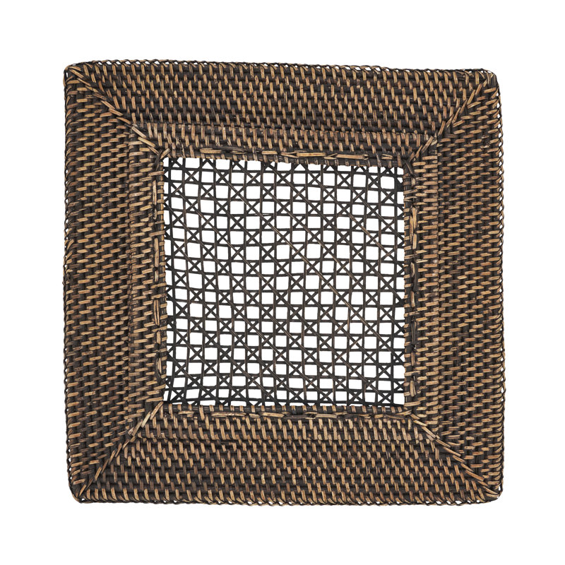 Handcrafted Rustic Brown Square Charger Plates Set
