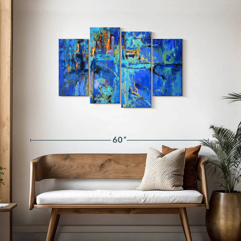 Avery Royal Blue Abstract, 27" H x 43" W