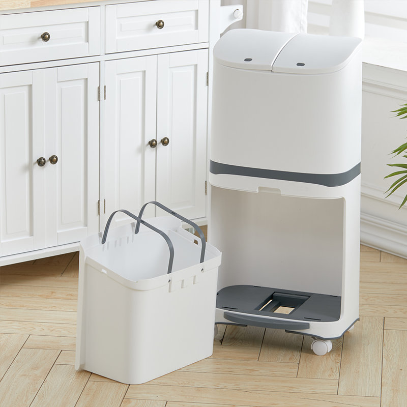 Ammon Plastic Step On Multi-Compartment Rubbish & Recycling Bin - 48L
