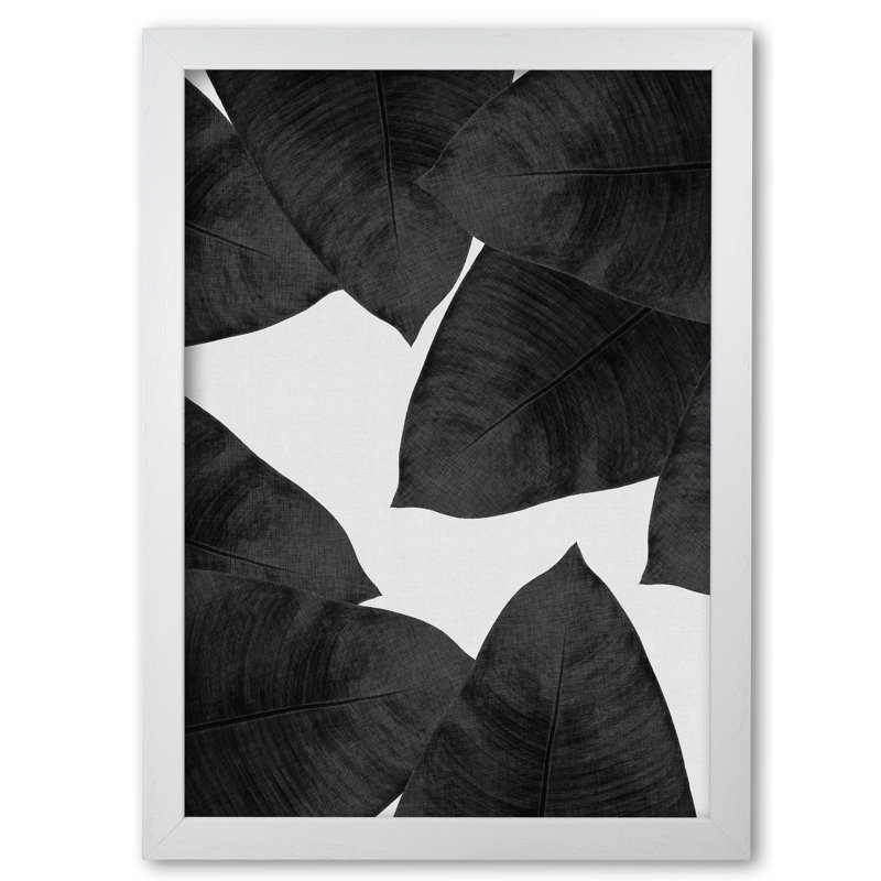 Banana Leaf II 1 Piece Wall Art, 30 cm H x 21 cm W x 5 cm D, White Grain Frame