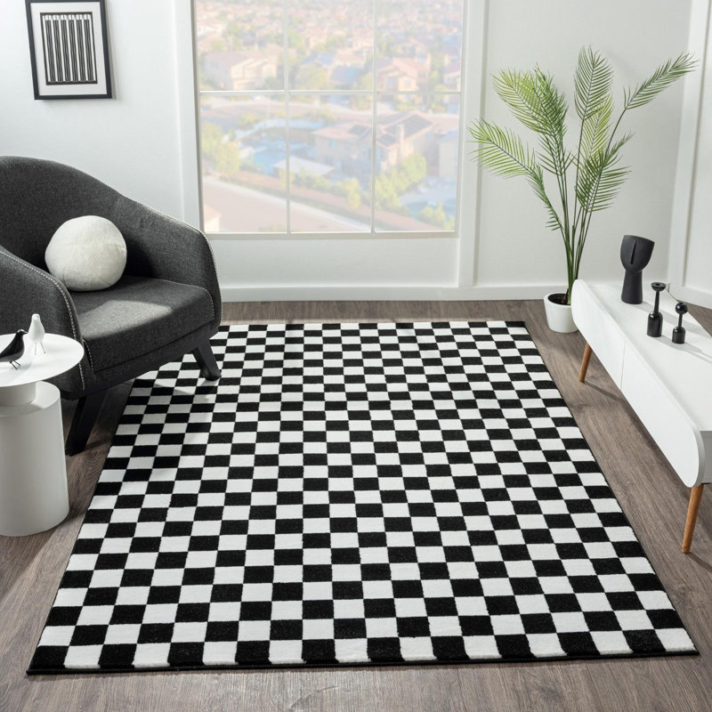 Hedelman Checkered Indoor Rug, Rectangle 6' x 9'
