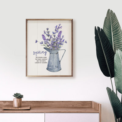 Spring Lavender In Metal Pitcher White
