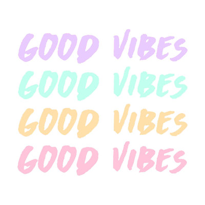 Good Vibes multicolore - peinture sur toile tendue