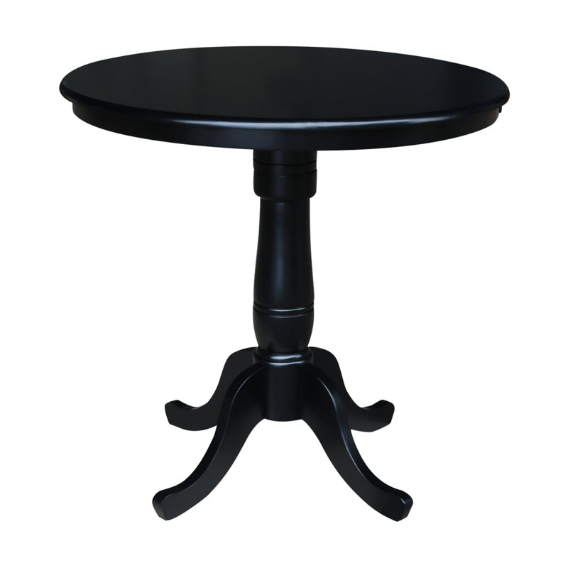 Table de salle à manger en bois massif Mosteller, Noir, noir, noir, noir, H 36 po x l 36 po x P 36 po