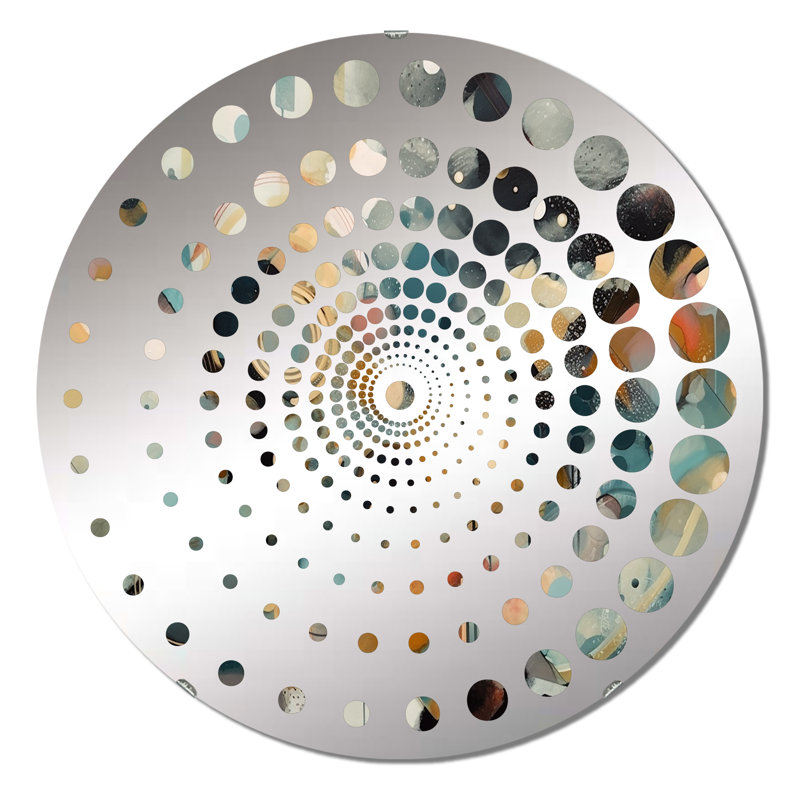 Anshu - Miroir mural spiralé, 31,4 po x 31,4 po, Vert / Jaune