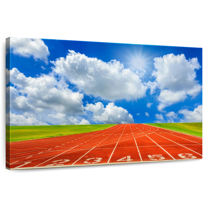 Cloudscape Over Running Track, 16" H x 24" W