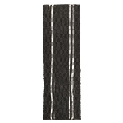 Sorrento Indoor/Outdoor Handwoven Recycled P.E.T Area Rug in Charcoal/White