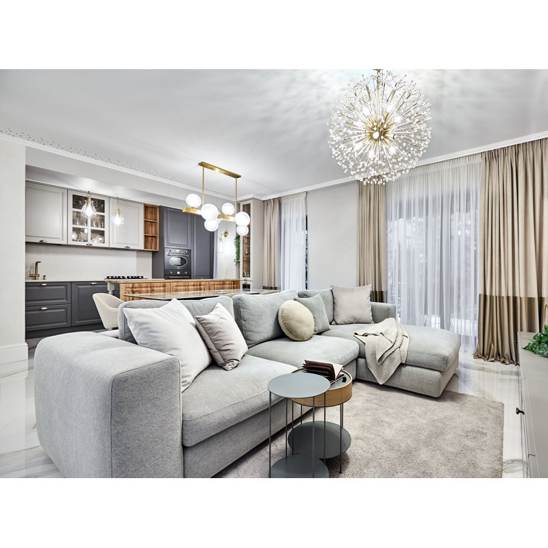 Linéaire 7 lumières Hinsdale, Laiton vieilli