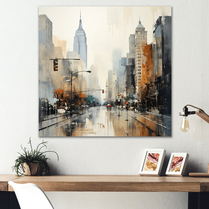 «Beige gratte-ciel», reproduction d'art, H 30 po x l 30 po x P 1 po, Toile tendue