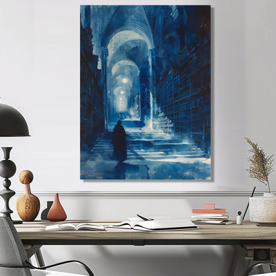 «Blue Wizards Library Keepers I», reproduction d'art mural