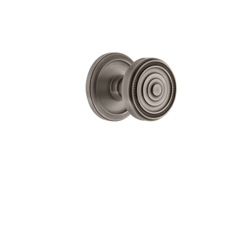 Bouton d'intimité avec rosette Grandeur Circulaire, 2 3/4", Étain antique