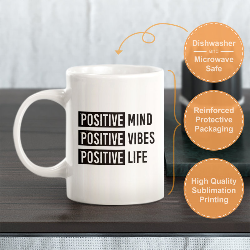 Tasse à café à vie positive, Ensemble de verres à lait, Plastique polypropylène