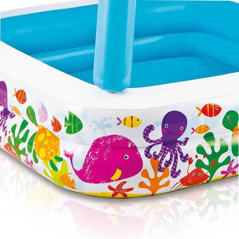 Plastic Square Kiddie Pool 48'' H x 62'' W x 62'' L