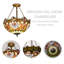 Luminaire suspendu 3 lumières style baroque en verre de style Tiffany