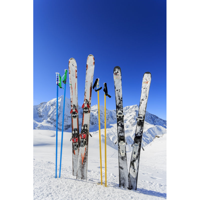 Ski Equipment On Snow - Wrapped Canvas Print, 46cm H x 30cm W x 3.8cm D