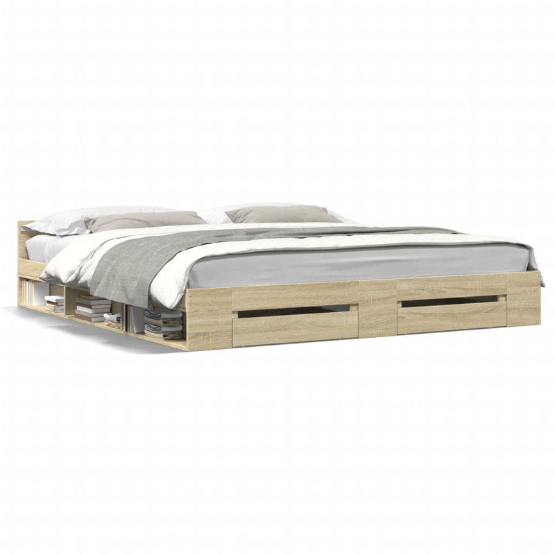 Obyrne Bed, Sonoma Oak, 200 x 200 cm