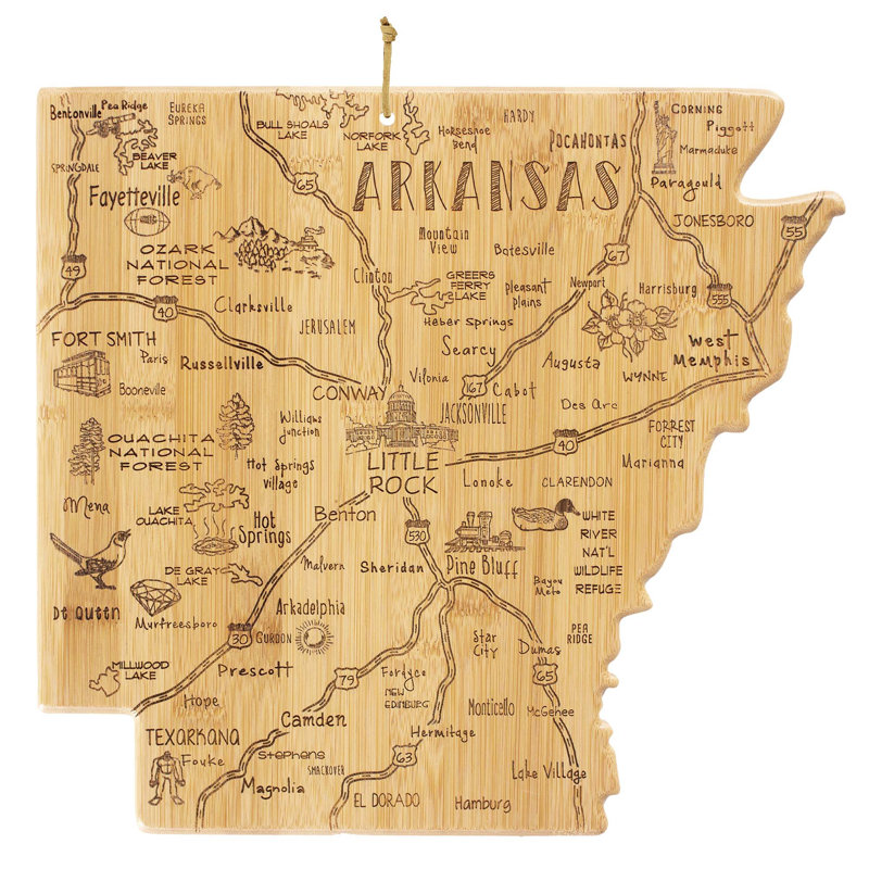 Destination Arkansas Bamboo Cutting & Serving Board
