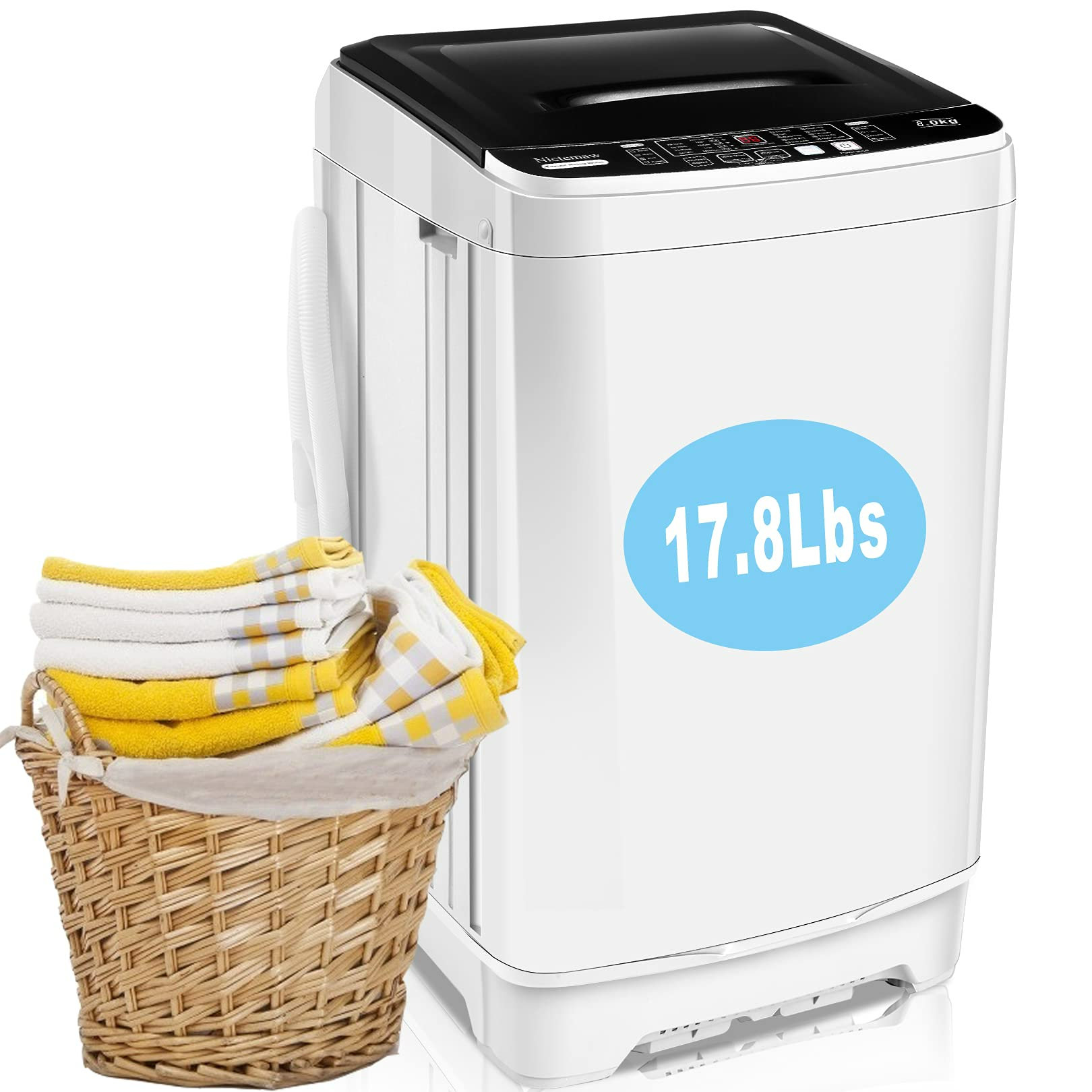 Auertech Portable Washing Machine, Mini Washer Compact Single Tub Laundry  Machine for Dorms, Apartments, RVs, with