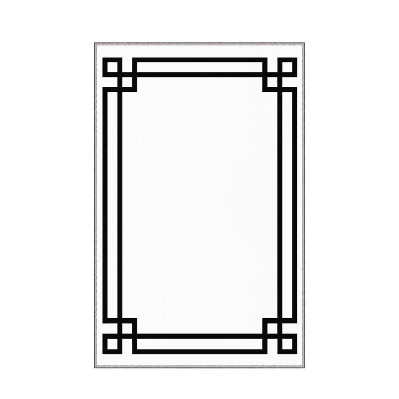 Tapis tissé élégant, 4 x 6 pieds, 100% polyester | Antibactérien, impression numérique 3D, dessous en feutre de PVC antidérapant | Lavable à la machine, d'une hauteur de poils de 0,4 po, parfait pour le décor du salon et de la chambre à coucher