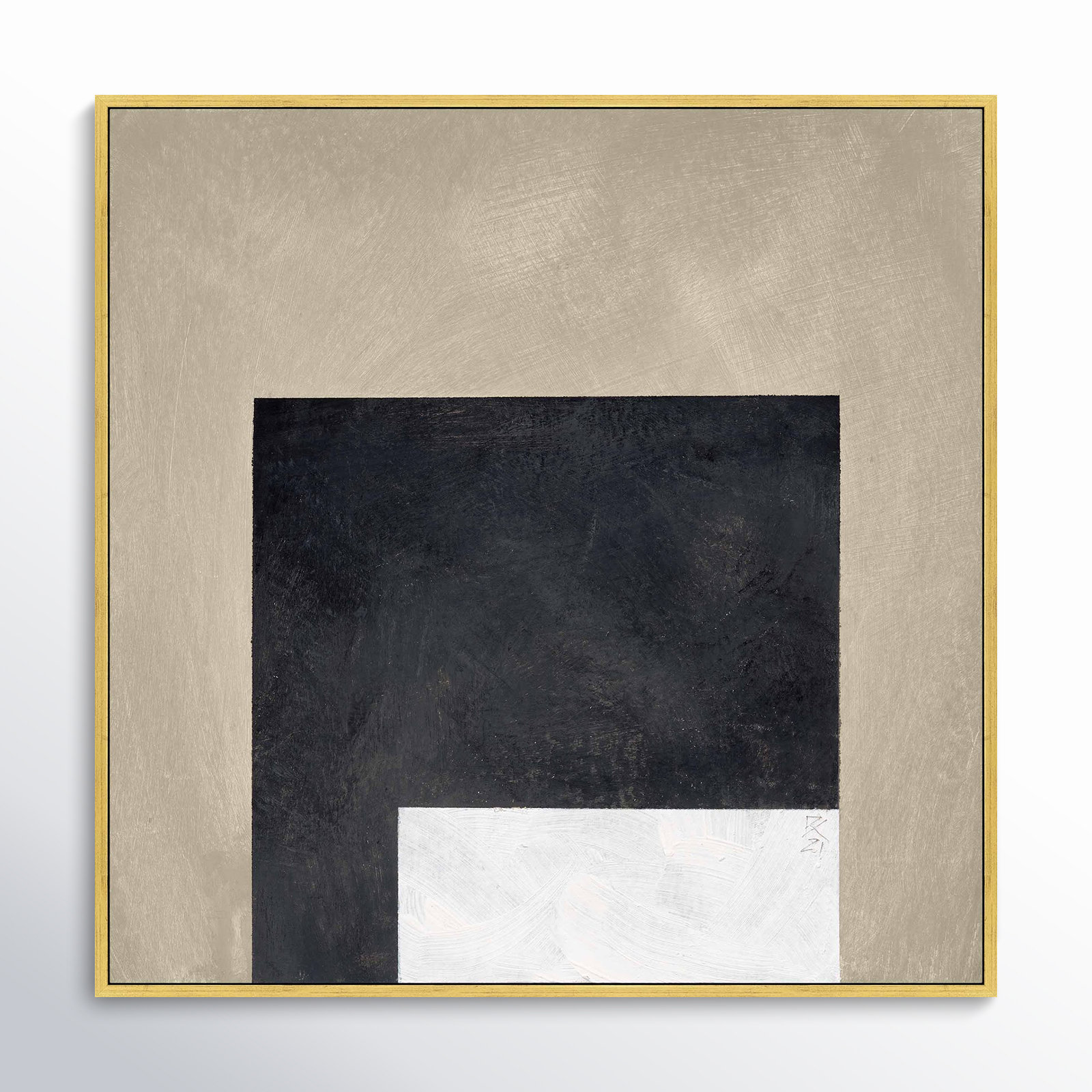 Infinite Black Print by Robert Kamnatnik, Black Framed Paper, 16" H x 16" W x 1.25" D