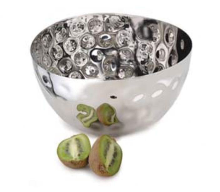 Hammered Stainless Steel 10" Salad and Fruit Serving Bowl