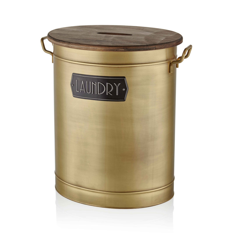 Moskowitz Metal Laundry Bin, Gold