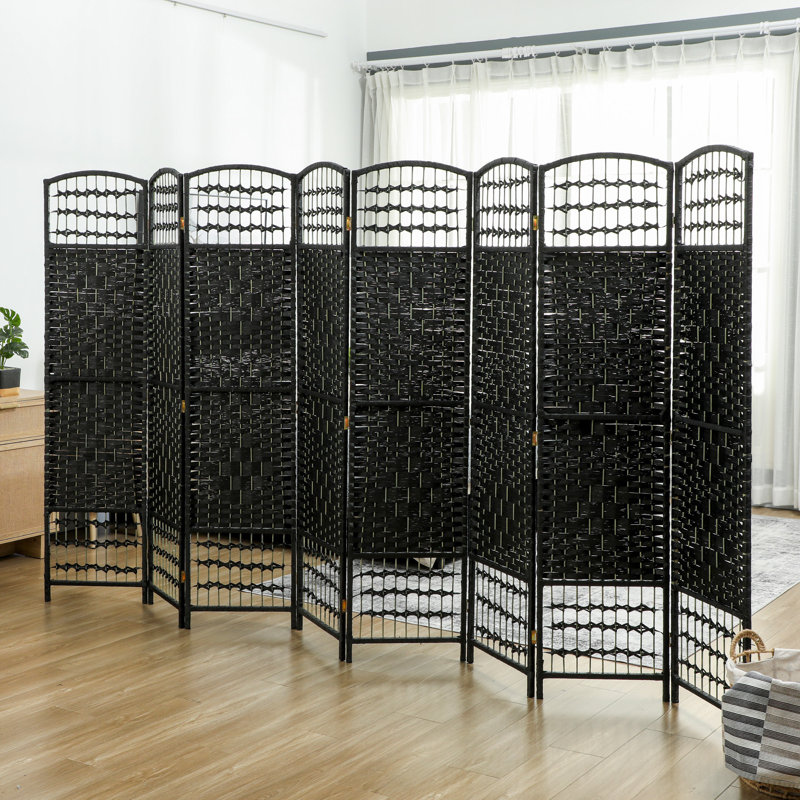 Paravent pliable de 5,6 pi, écran d'intimité autoportant pour chambre à coucher, Noir