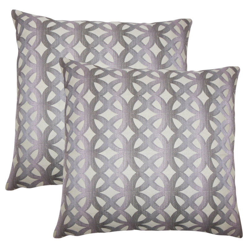 Geometric Reversible Throw Pillow, Lilac