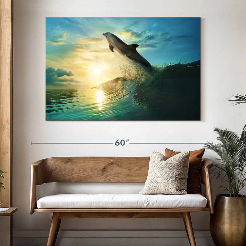 Brampt Sunset Dolphin, 34" H x 51" W