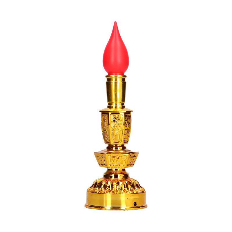 Lampe à bougie DEL basse consommation de style chinois traditionnel rétro bouddhiste, lampe décorative unique et lumineuse