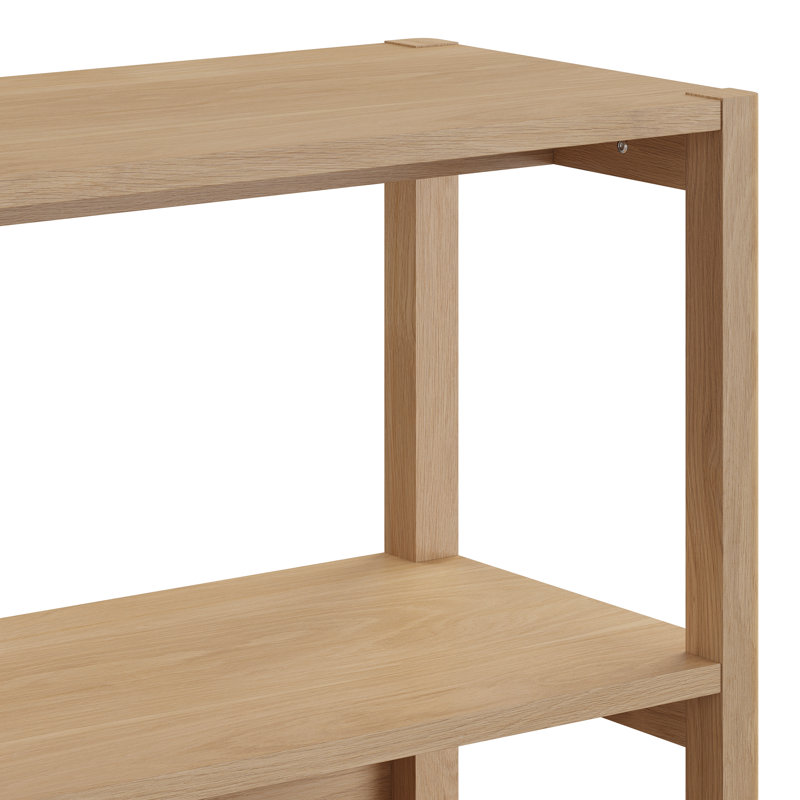 Bibliothèque standard en bois massif H 33 po x l 70 po Versa, Naturel
