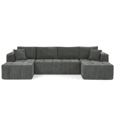 132" U-Shaped Chenille Sectional Sofa