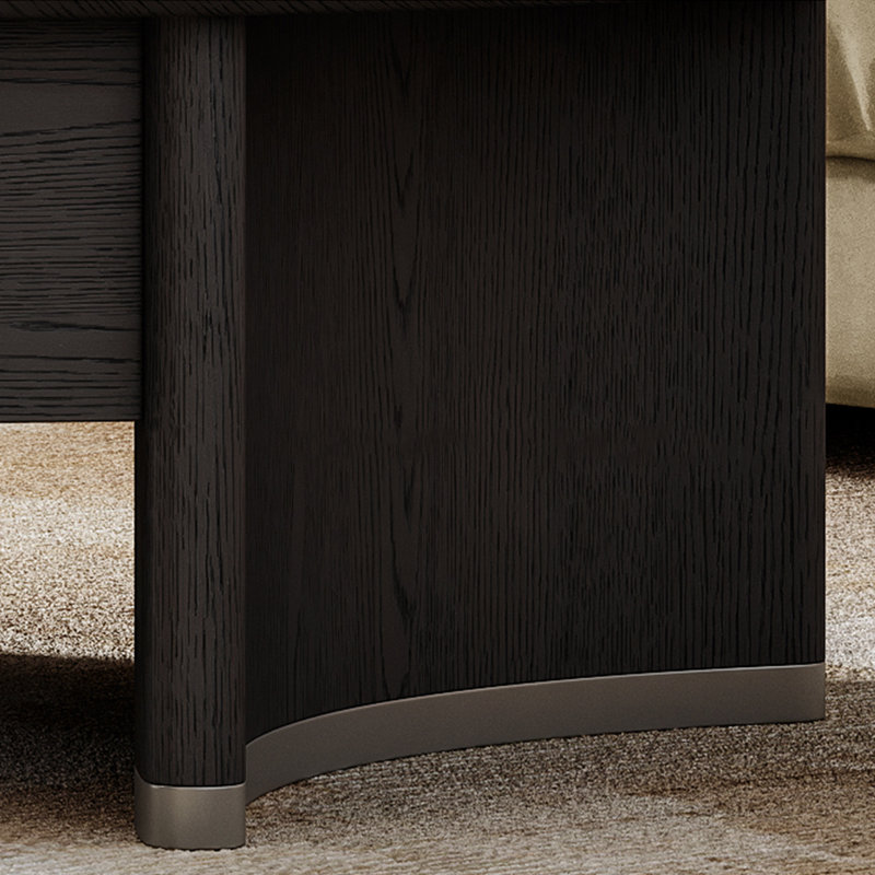 Simple round microcrystalline stone coffee table