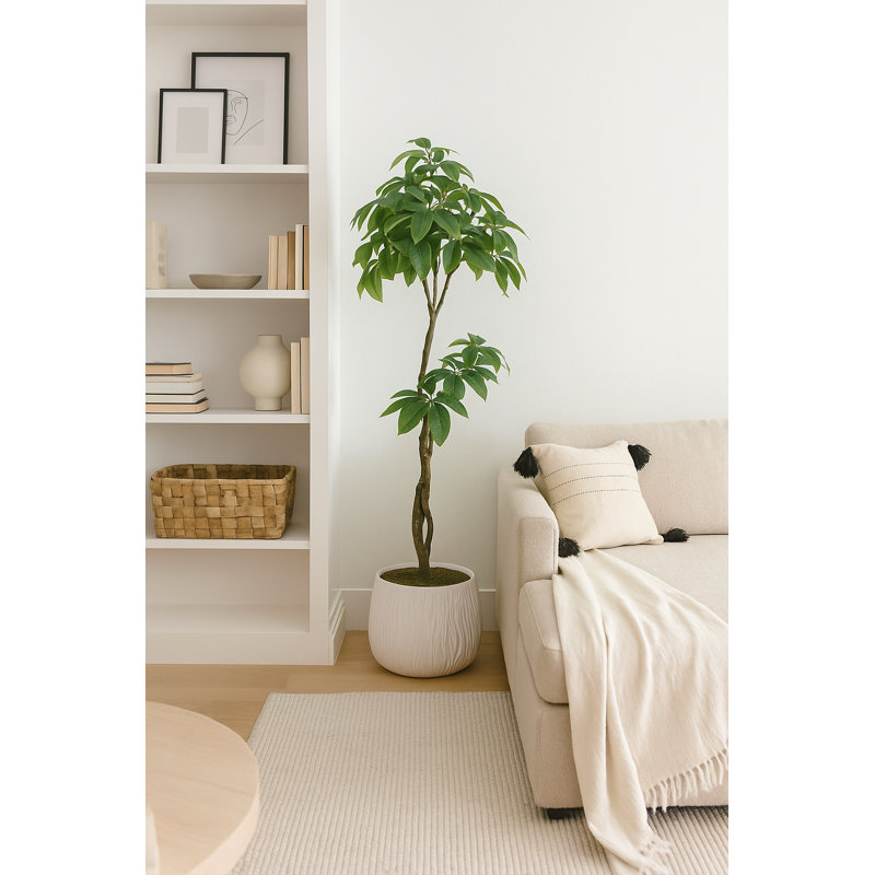Pachira Aquatica artificielle Panama en pot 72 po | Arbre à fleurs