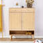 Multi-Functional Modern Minimalist Natural Wood-Coloured MDF Shoe Cabinet - Seamlessly Fits Into Nordic-256860392