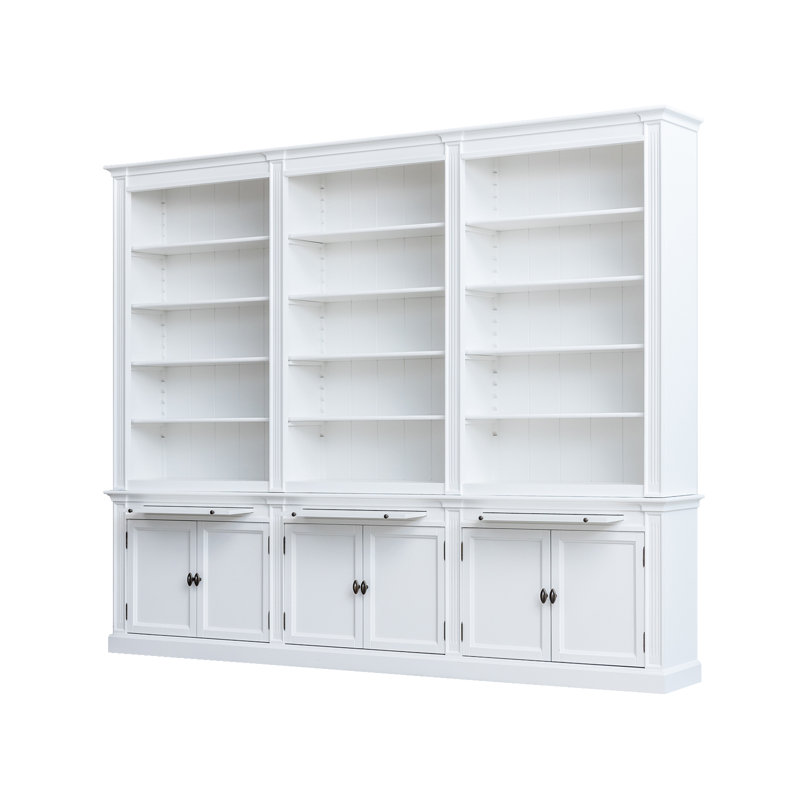 Bodee 240cm H x 300cm W Library Bookcase, White