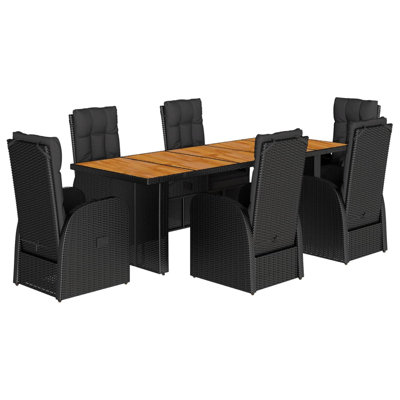  Ensemble de salle à manger de jardin noir