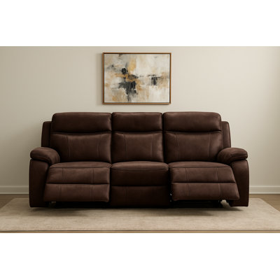 Regent Comfort Manual Reclining Sofa with Plush Upholstery 