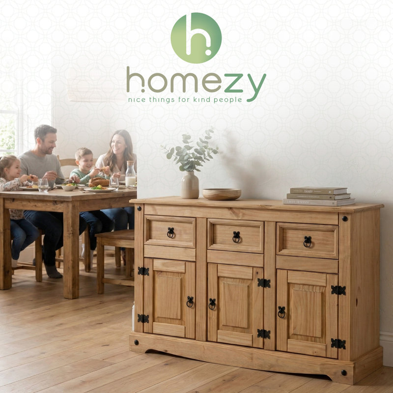 Buffet 3 portes 3 tiroirs Buffet en bois naturel