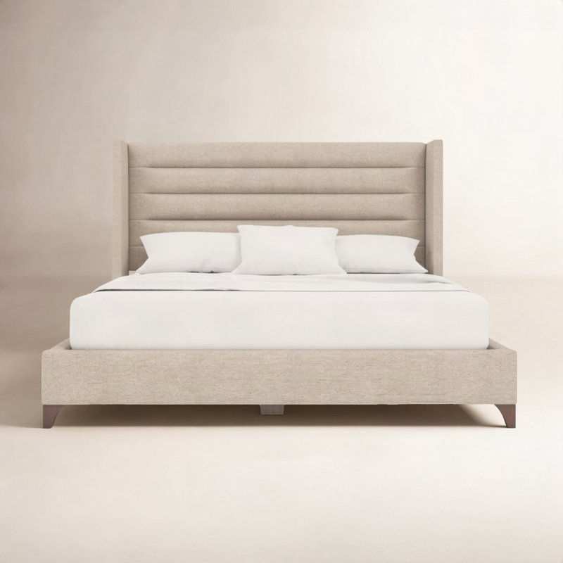 Miliyah Horizontal Channel Upholstered Bed, Flax Revolution®, King