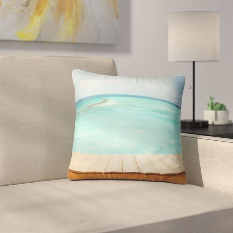 Coussin de seascape en bois planches sur fond sea, 12 po x 20 po, Coussin lombaire