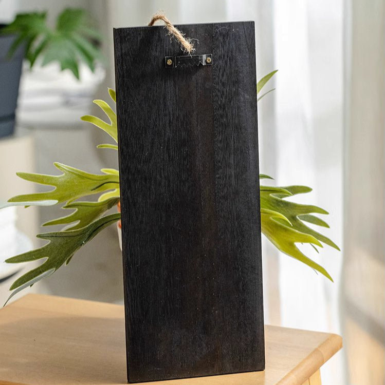 Fougère artificielle sur fond en bois massif, H 28,3 po x l 27,5 po x P 4 po