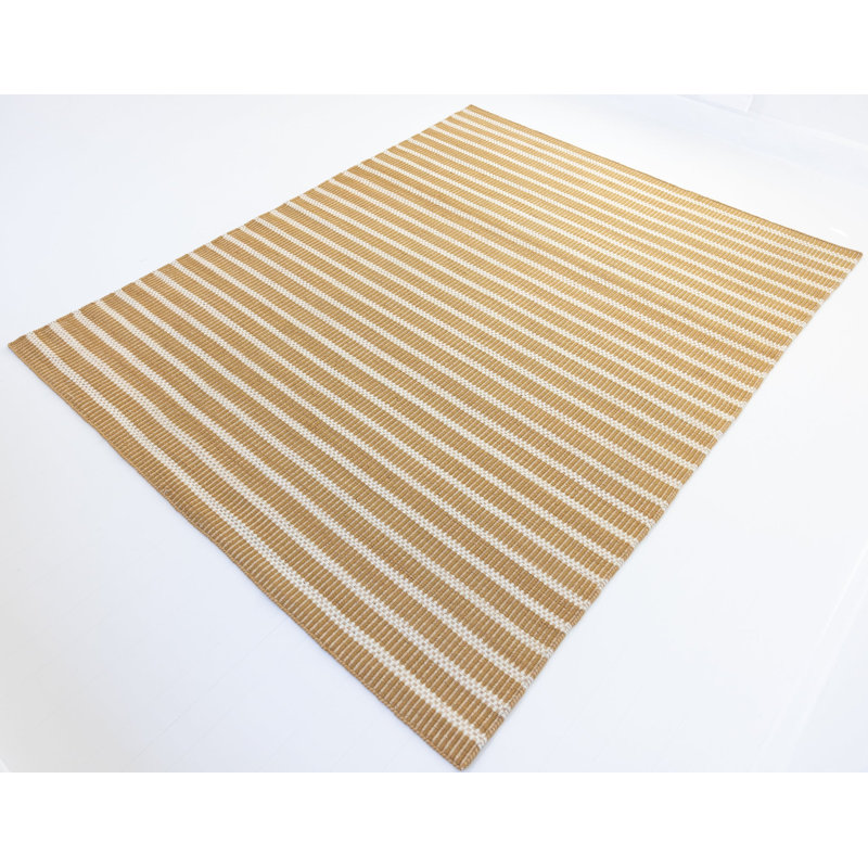 Jute & Wool Striped Rug, Ochre Brown, 8' x 10'