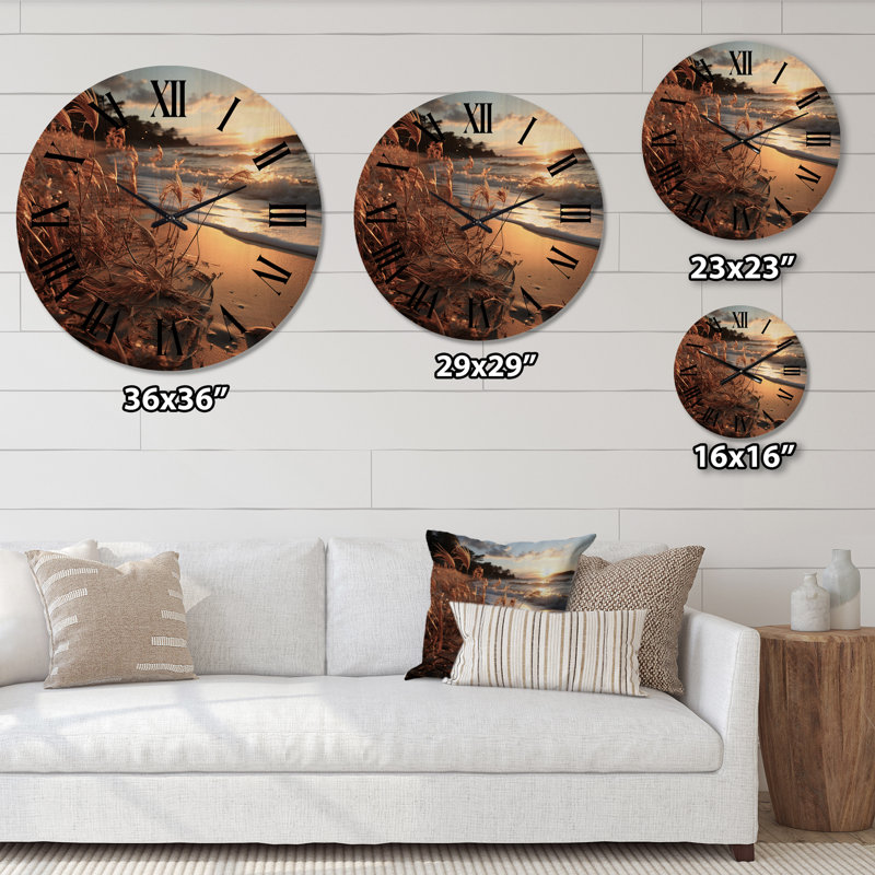 Horloge murale de plage Beach Breeze At Sunset IV, Grand