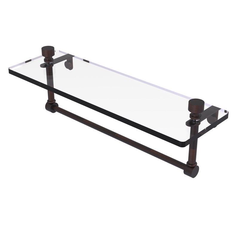 Ballenas Bracket Shelf with Towel Bar, Venetian Bronze, 5' H x 16' W x 5' D