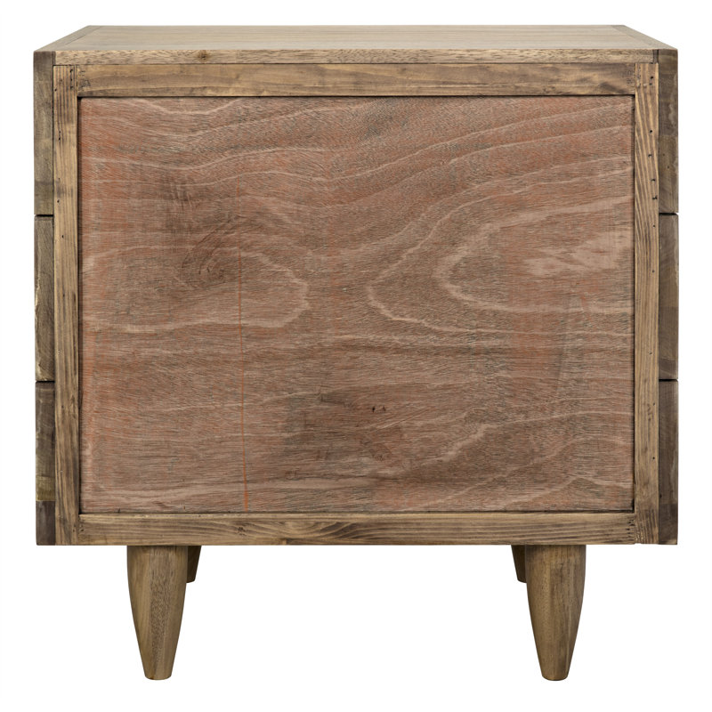 David Solid Wood End Table, Washed Walnut