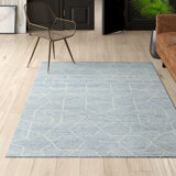 Tapis tissé à la main bleu clair / ardoise Aracely